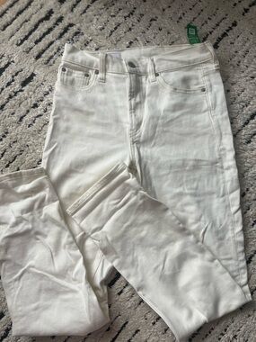 GAP White Straight Leg Jeans